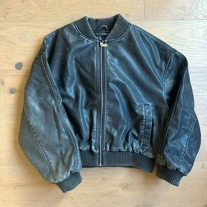 Zara faux leather distressed jacket